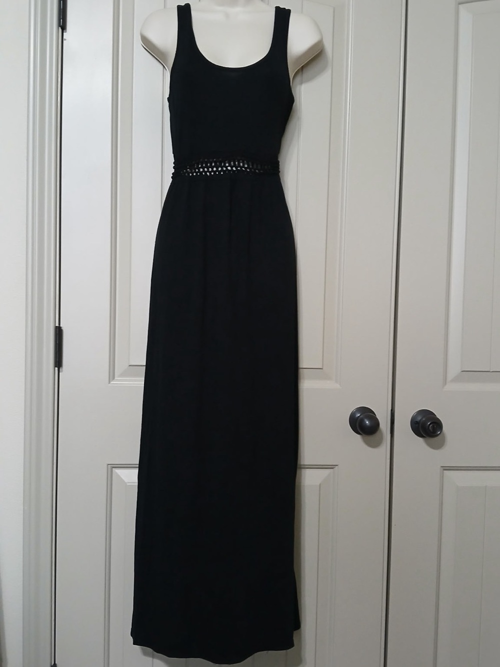 MUDD black cutout waist maxi dress M